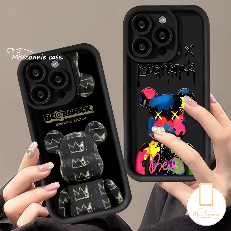 MissConnie Trend Brand Violent Bear Cool Phone Case for Redmi 9A 12C 12 9 A1 10C 9T 10A 9C NFC A2 Redmi Note 10 8 11 9 12 10s Pro Max Mi 12 11 Lite POCO M3 C55 X5 Fashion Bear Soft Cover. 