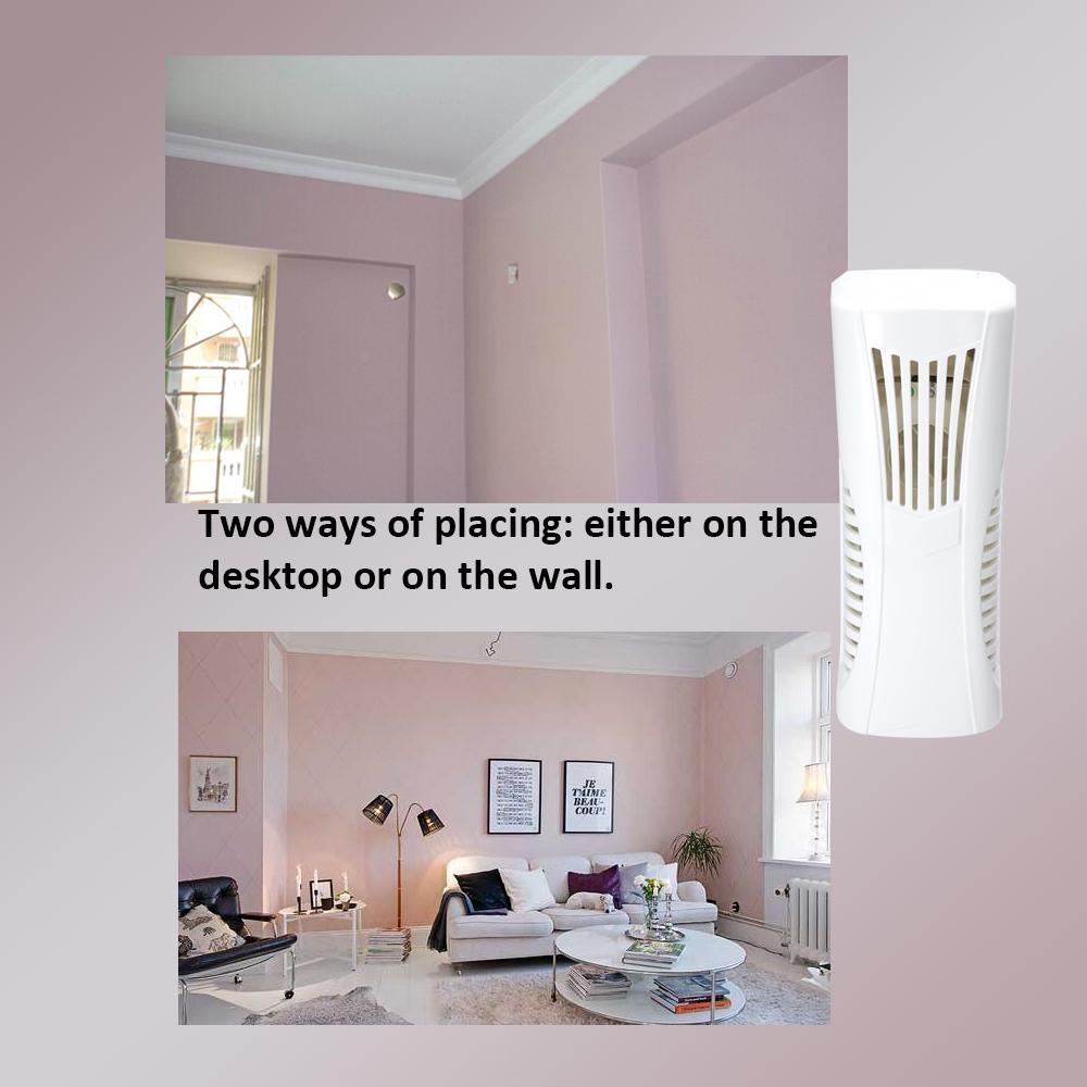Migeet Pure White Fan Type Essential Oil Fragrance Machine Wall-mounted Tabletop Dual Purpose Automatic Air Freshener with Light Sensor and Timer. 