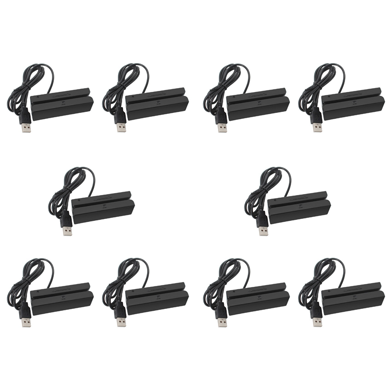 BRADOO 10X MSR90 USB Magnetic Strip Card Reading Machine Card Reader Stripe 3 Tracks Mini Swiper for USB PC