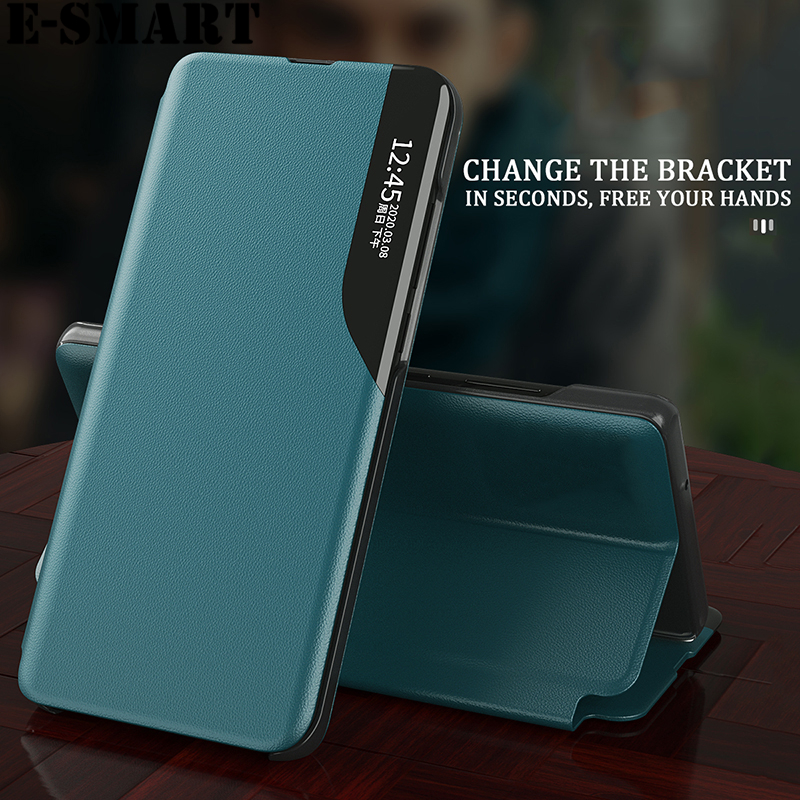 Phone Flip case Samsung Galaxy S10 Plus Clear Window View Smart Transparent PU Leather Stand Holder Phone case for Samsung S10 Plus Flip Back cover cases. 