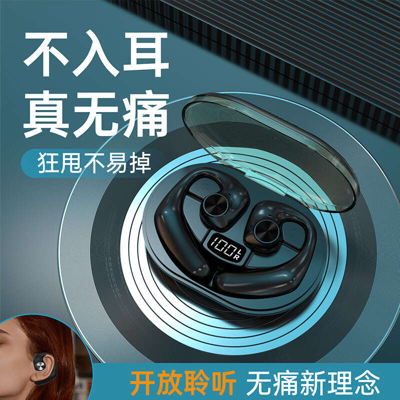 J11 Non In Ear TWS Bluetooth Earphones with Wireless Noise Reduction for Running, Painless Wearing, Extra Long Range