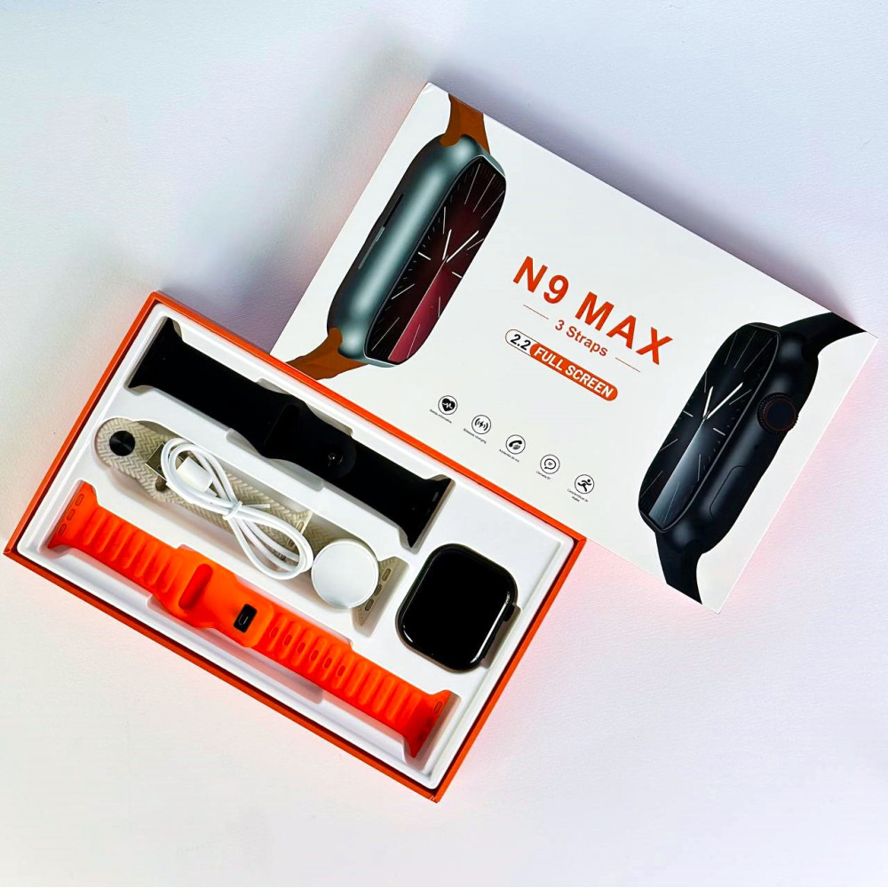 N9 Max Smart Watch 2.2 Full Screen With 3 Strap. 