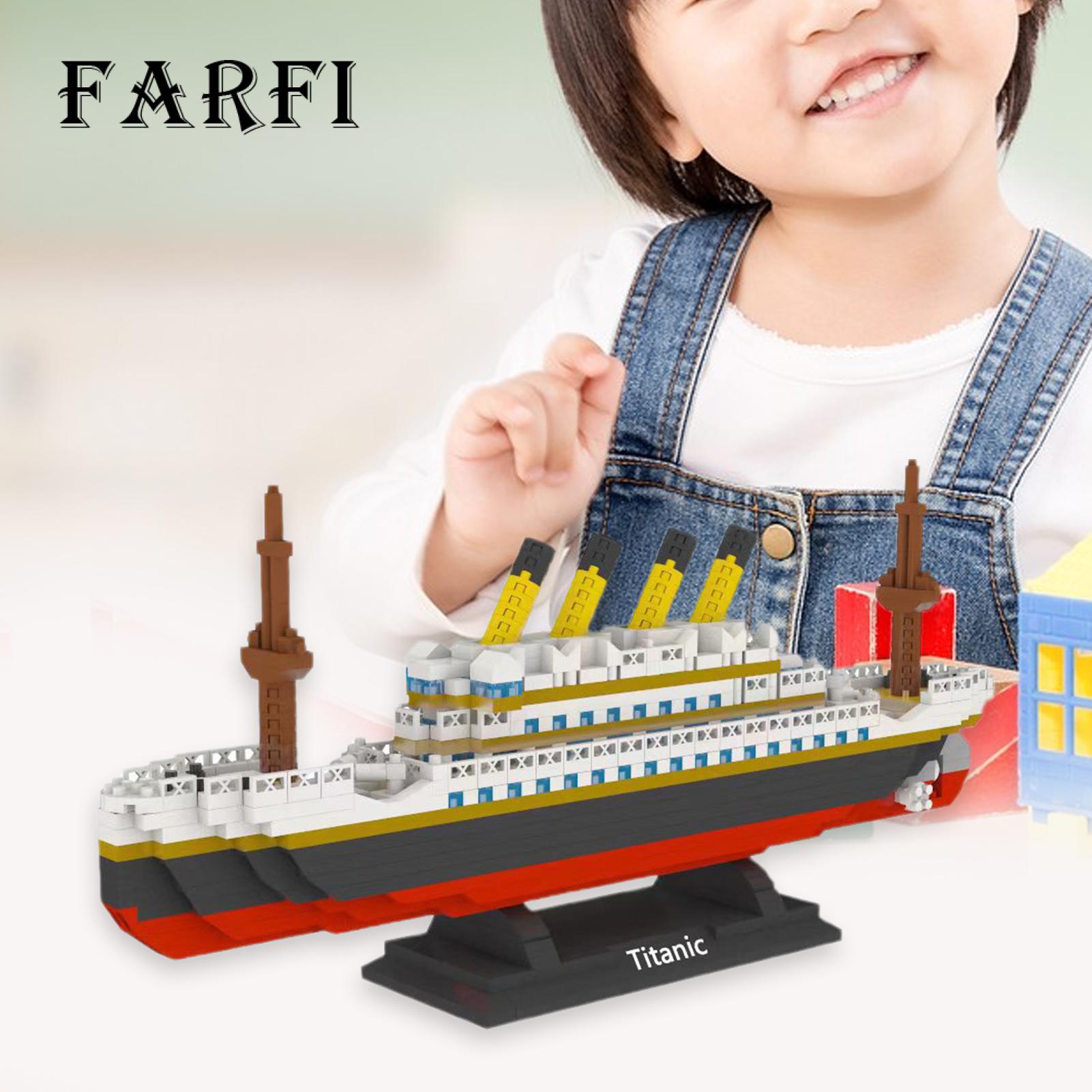 Farfi Ship Building Blocks Assembly Simulation Boat Model Toy Living Room Decoration. 