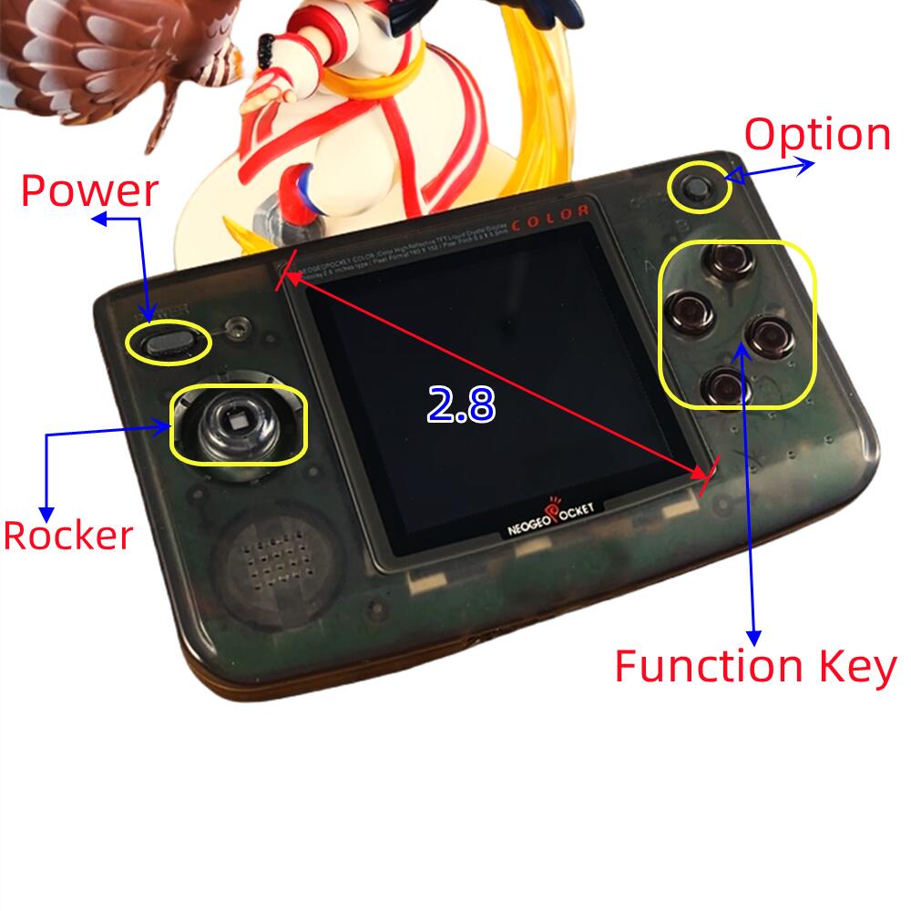 2024 LCL-NGP Handheld NGPC Game Console for Retro Gaming Portable Classic Video Game Players with TF Cartridge. 