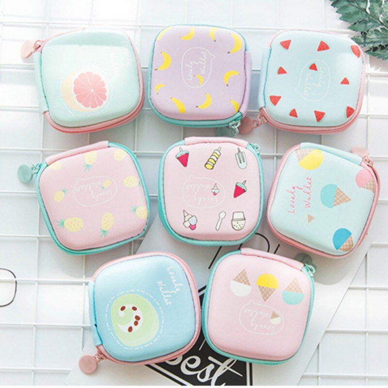 Cute Earphone Holder Case Storage Carrying Hard Bag Box Case for Earphone Cute Fruit Shell Card Carrying Storage Bag Random. 