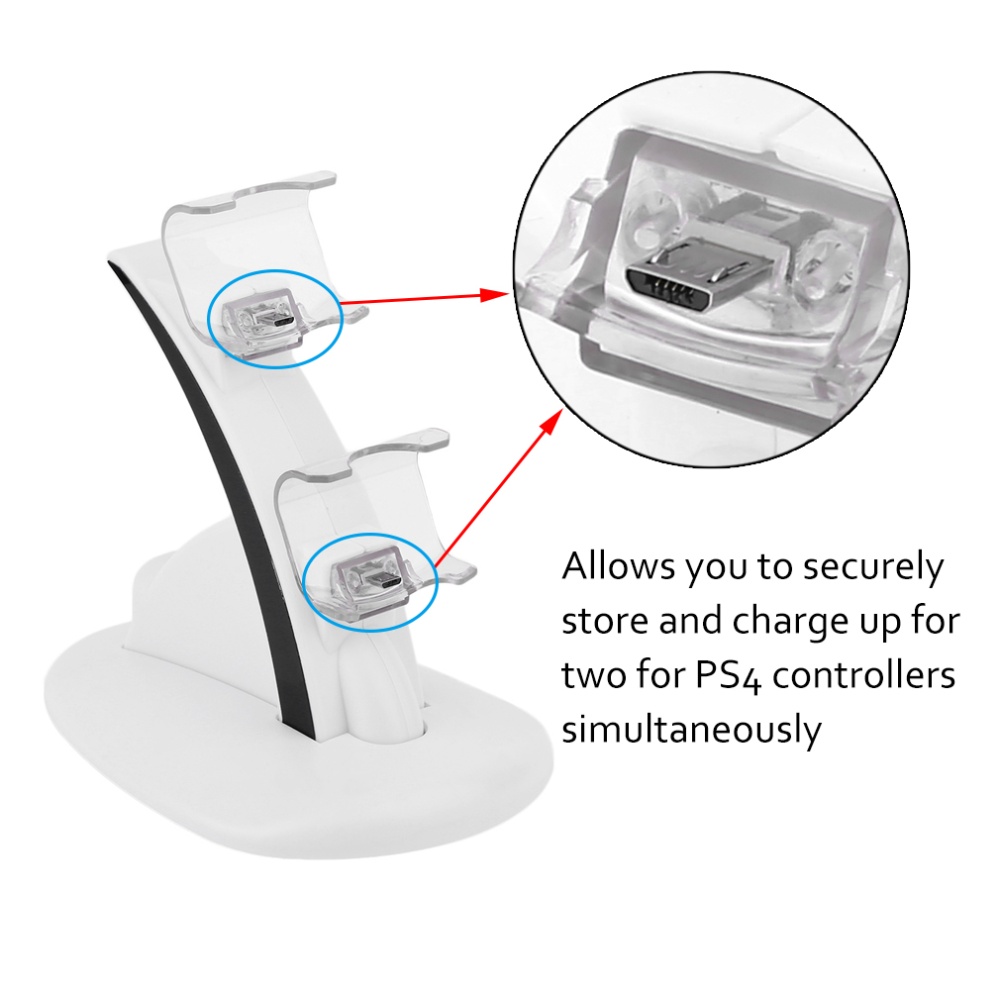 White Fast Charging Docking Station for PS4 Dual Controller PlayStation Charging Dock Station Charger Good effect and easy to use. 