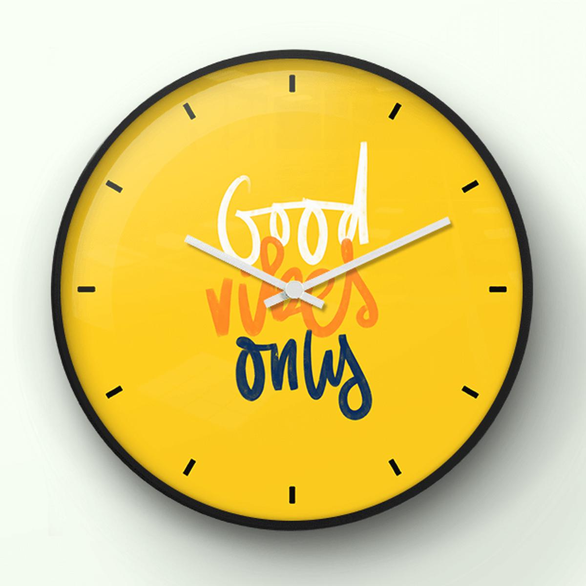 Paperboat Good Vibes Only Aesthetic Wall Clock 10 Inch - Clock