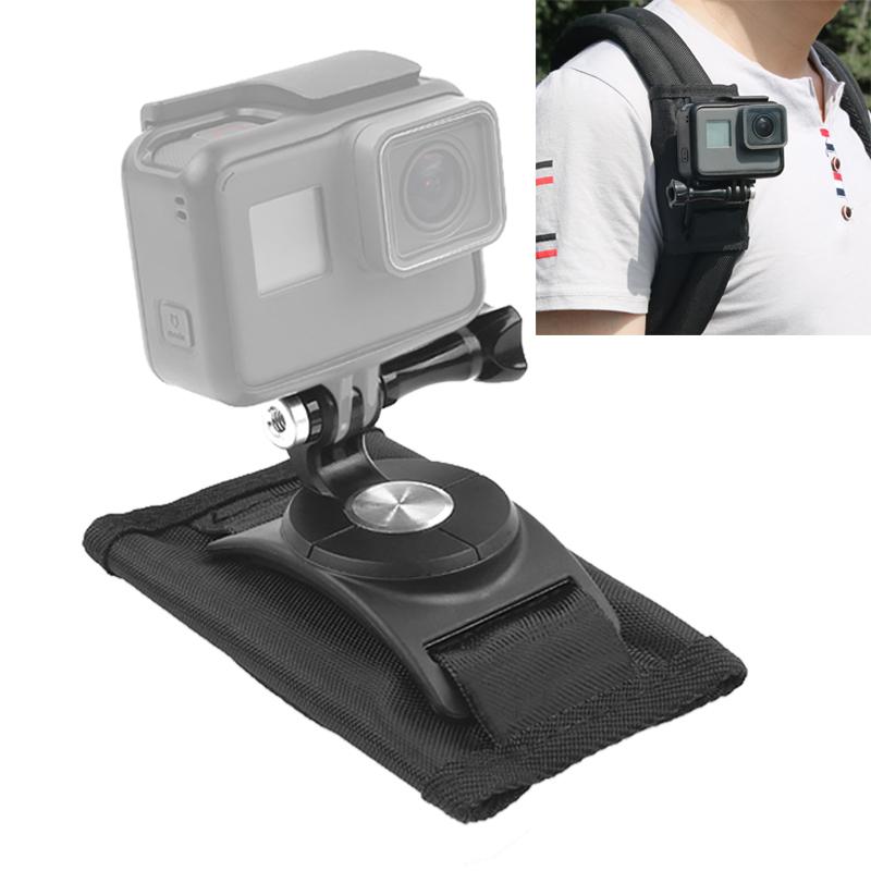 360 Degree Rotating Quick Release Strap Mount Shoulder Backpack Mount for GoPro, Insta360, DJI and Other Action Cameras(Black)