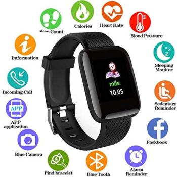 D116+ PLUS Smart Bracelet Fitness Band Waterproof Smart Digital Watch, Silicon belt Smart Digital Sports Watch For Men