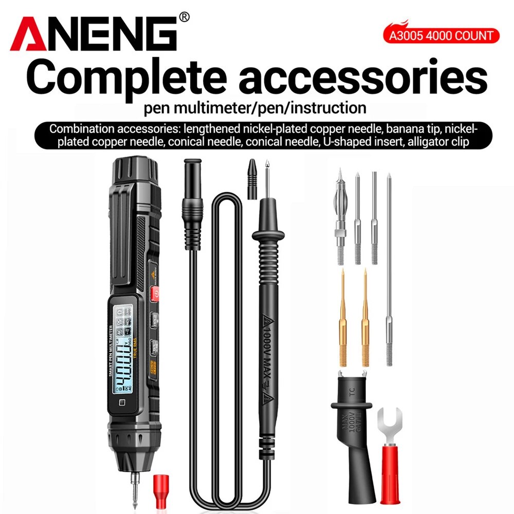 ANENG A3005 Digital Multimeter Pen Type 4000 Counts Professional Meter Non-Contact Auto AC/DC Voltage Ohm Diode Tester For Tool. 