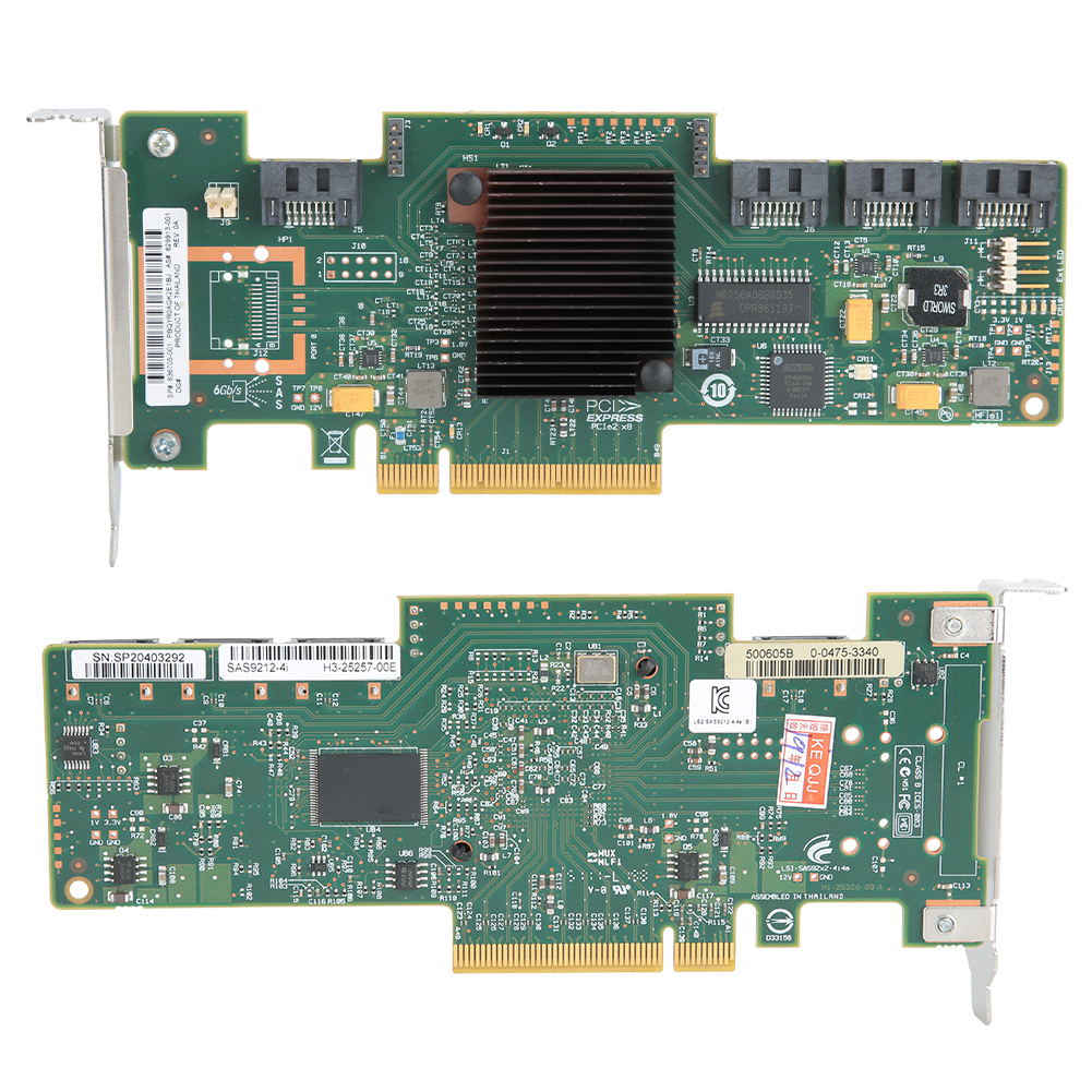 Dual Mode SATA for SAS 4-Port Disk Short Bezel Array Card LSi 9212-4i 6GB for Windows 10 / 8 / 7IT Mode. 