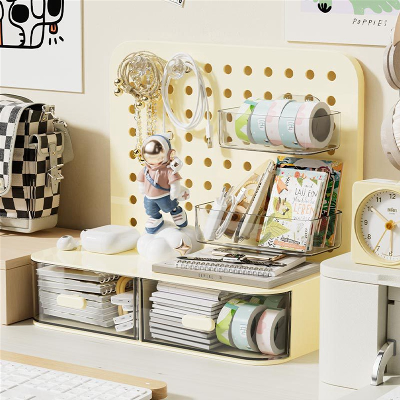 Hook Drawer Type Hole Board Small Card Stand Display Desktop Idol Storage Box Desk Stationery Organization Storage,A. 