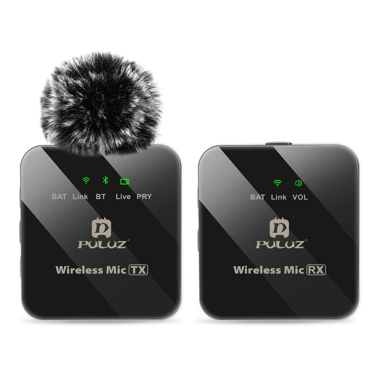 PULUZ 1 TX + 1 RX Wireless Lavalier Microphone (Black). 