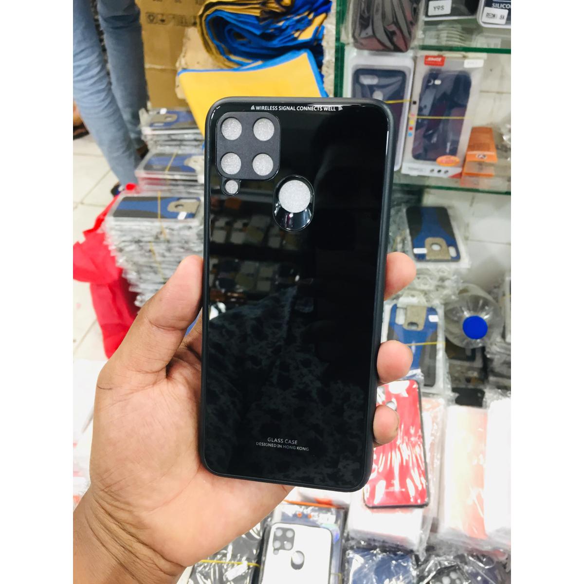Oppo realmi c15 এর জন্য হং কং ডিজাইনের স্ক্র্যাচপ্রুফ টেম্পার্ড গ্লাস কভার কেস