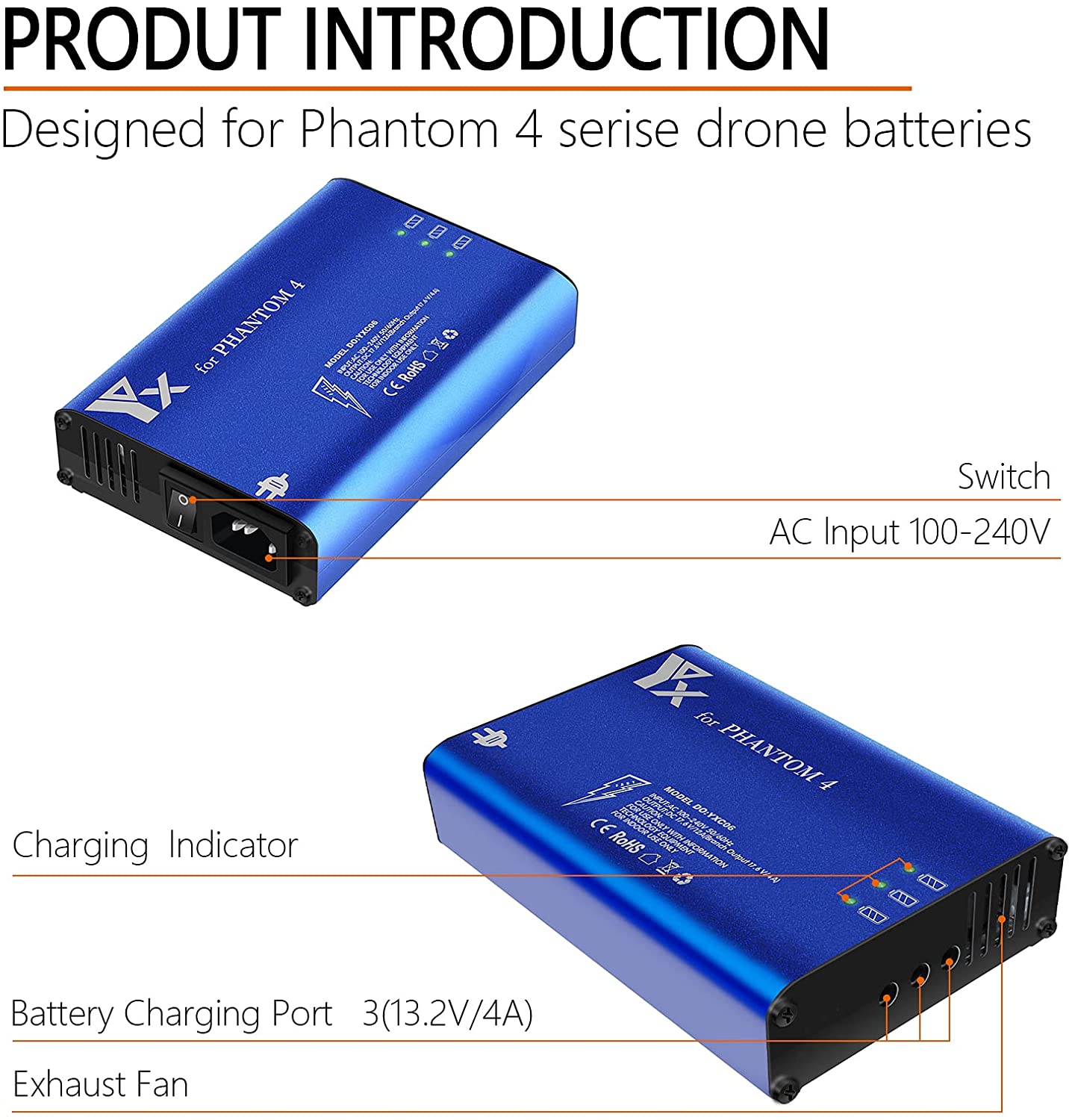 Hanatora 4 in 1 Rapid Multi Battery Charger with Ground for DJI Phantom 4/4  Advanced/4 Pro V2.0/4 Pro Plus: Buy Online at Best Prices in Bangladesh |  Daraz.com.bd