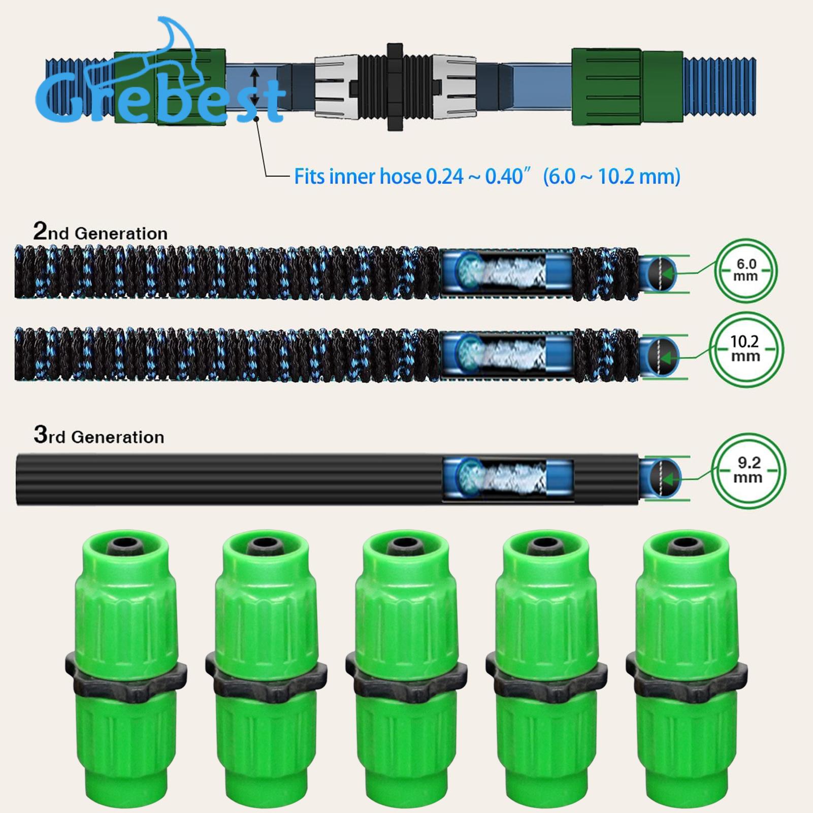 Compatible with Flex Hose Easy Fix Garden Hose Repair Kit Durable Compatible with Most Water Pipes 10pcs Set less Than Water Pipe Repair Joint. 
