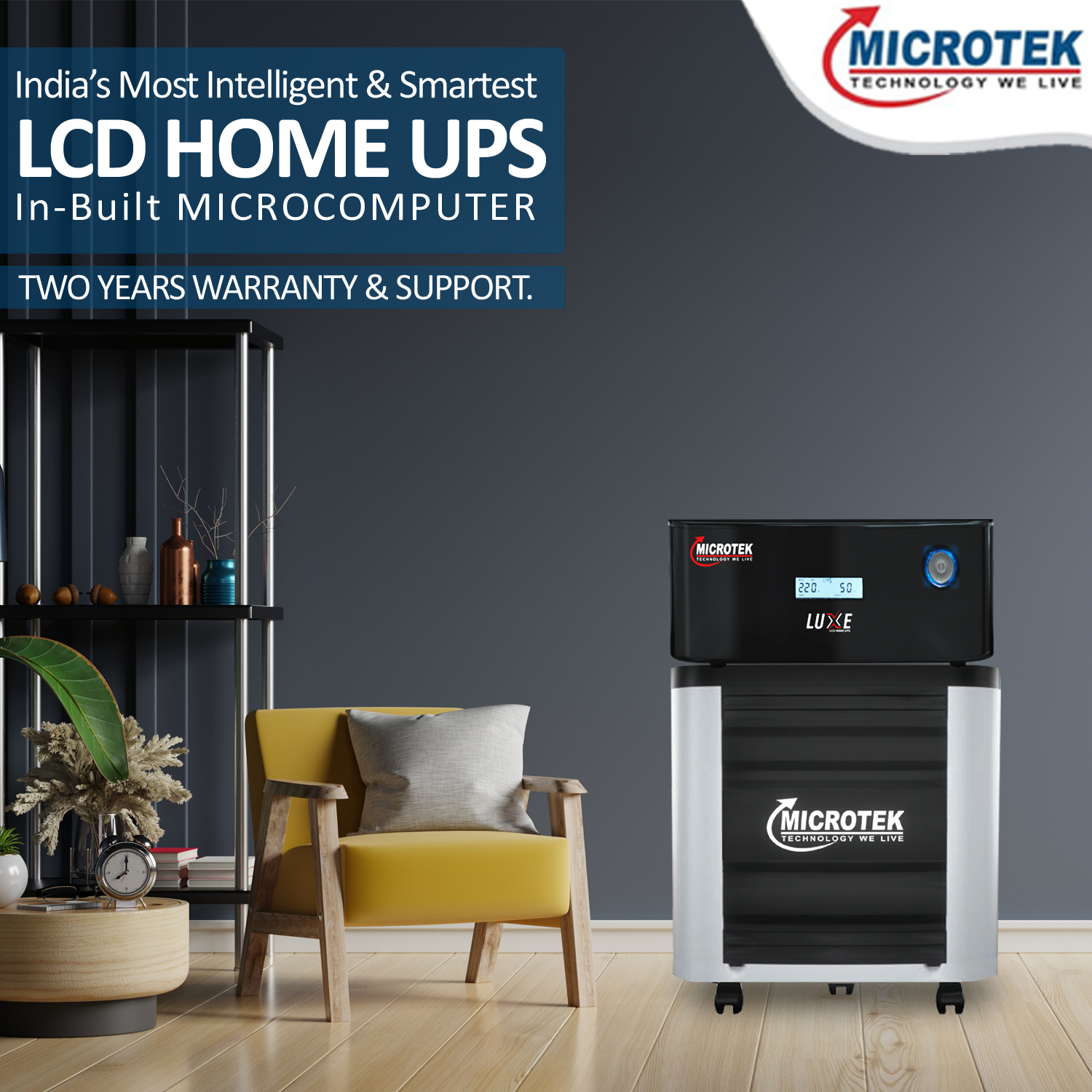 MICROTEK UPS LUXE SW 1000 (800VA-12V) IPS For Home use and other Purpose. 