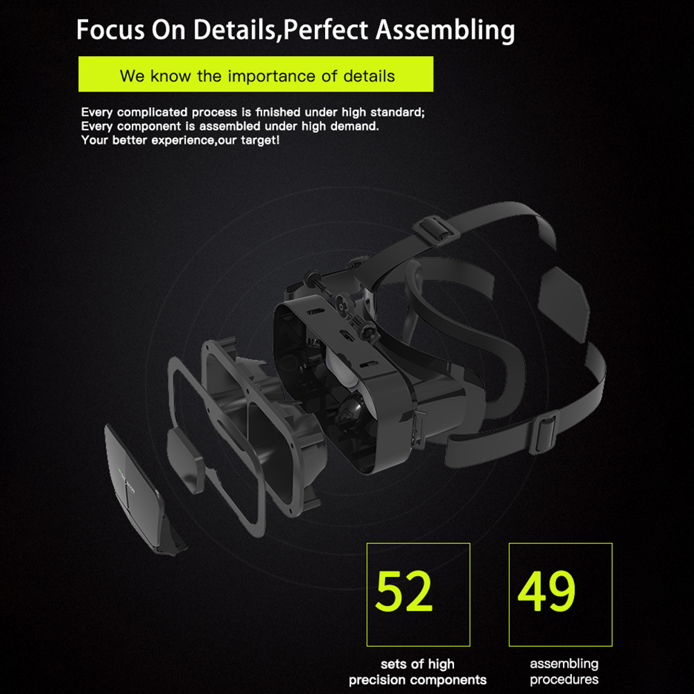 Smart VR Glasses 360 Degree Panoramic 3D Virtual Reality Headset Box Google Game Helmet for 4.7-7.0 inch. 