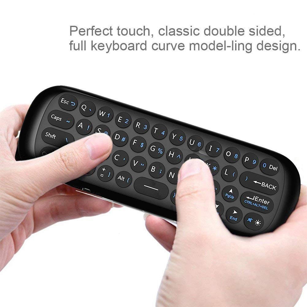 W1 Wireless QWERTY 57-Keys Keyboard 2.4G Air Mouse Remote Controller with LED Indicator for Android TV Box, Mini PC, TV, Projector, HTPC, All-in-one PC / TV. 