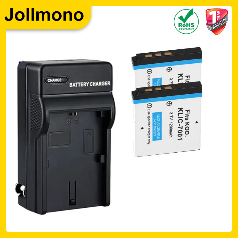 1200mAh KLIC-7001 KLIC7001 K7001 Camera Battery + AC Charger for Kodak V550 V570 V610 V705 M340 M341 M863 M893 IS M1063 M1073. 