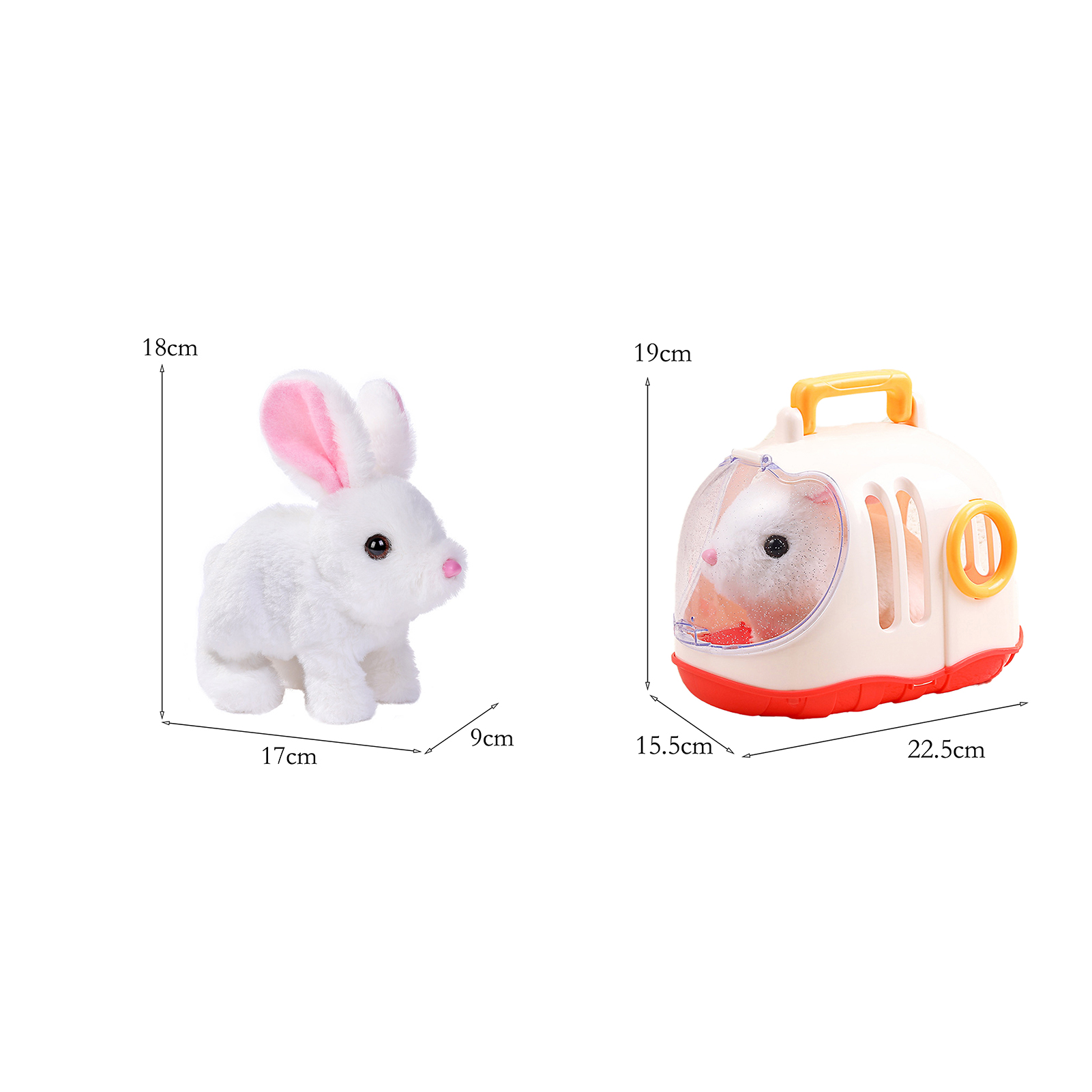 Stuffed Bunny Toy Interactive Walking Barking White Rabbit Plush Toy Cute Pet Doll with Sound Motion Battery-operated Bunny for Fun Playtime Child-friendly Bunny Toy. 