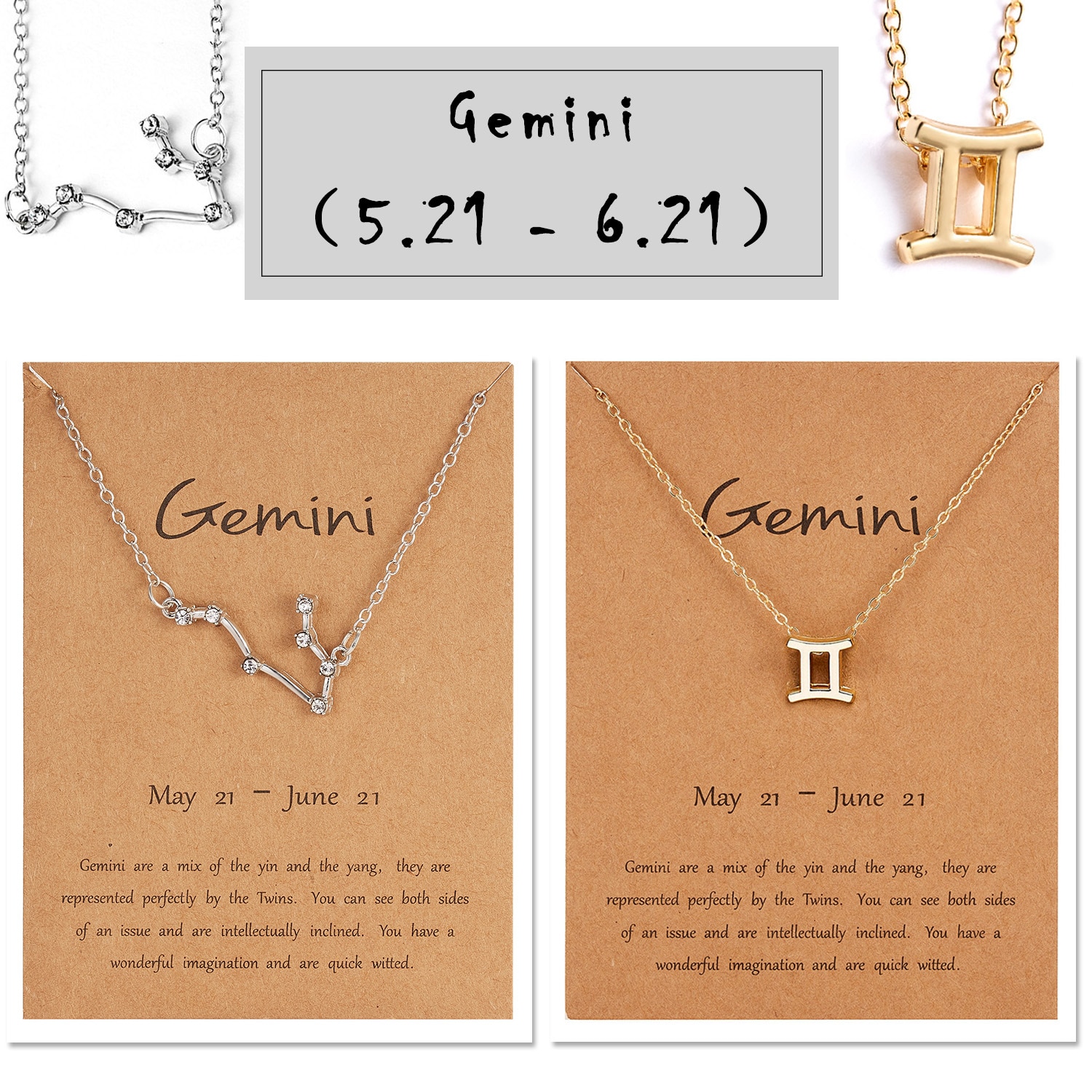 12 Constellation Zodiac Sign Necklace 