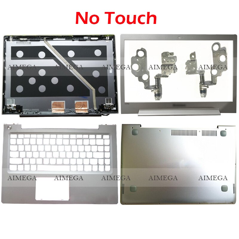 【happy one】Ideapad U330 U330P U330T Laptop LCD Back Cover/Front Bezel/Hinge/Palmrest/Bottom 3CLZ5LCLV00 Silver NO Touch. 