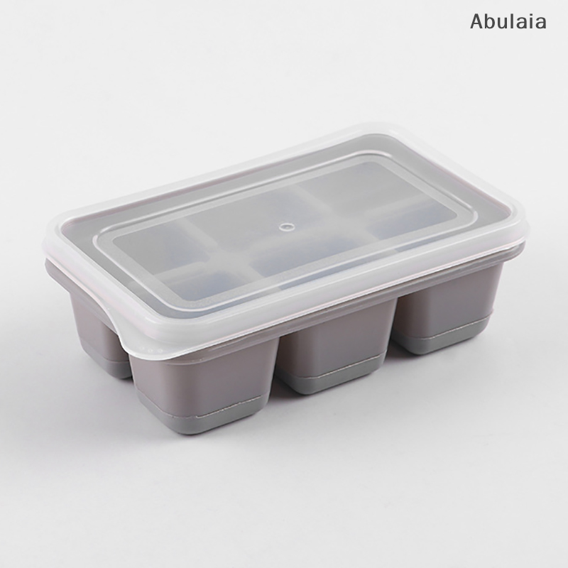 Silicone Ice Cube Mould with DIY Lid 6 Grid Soft Bottom ce Cube Mold Square  Ice Cube Maker Tray Kitchen  Tools Acces