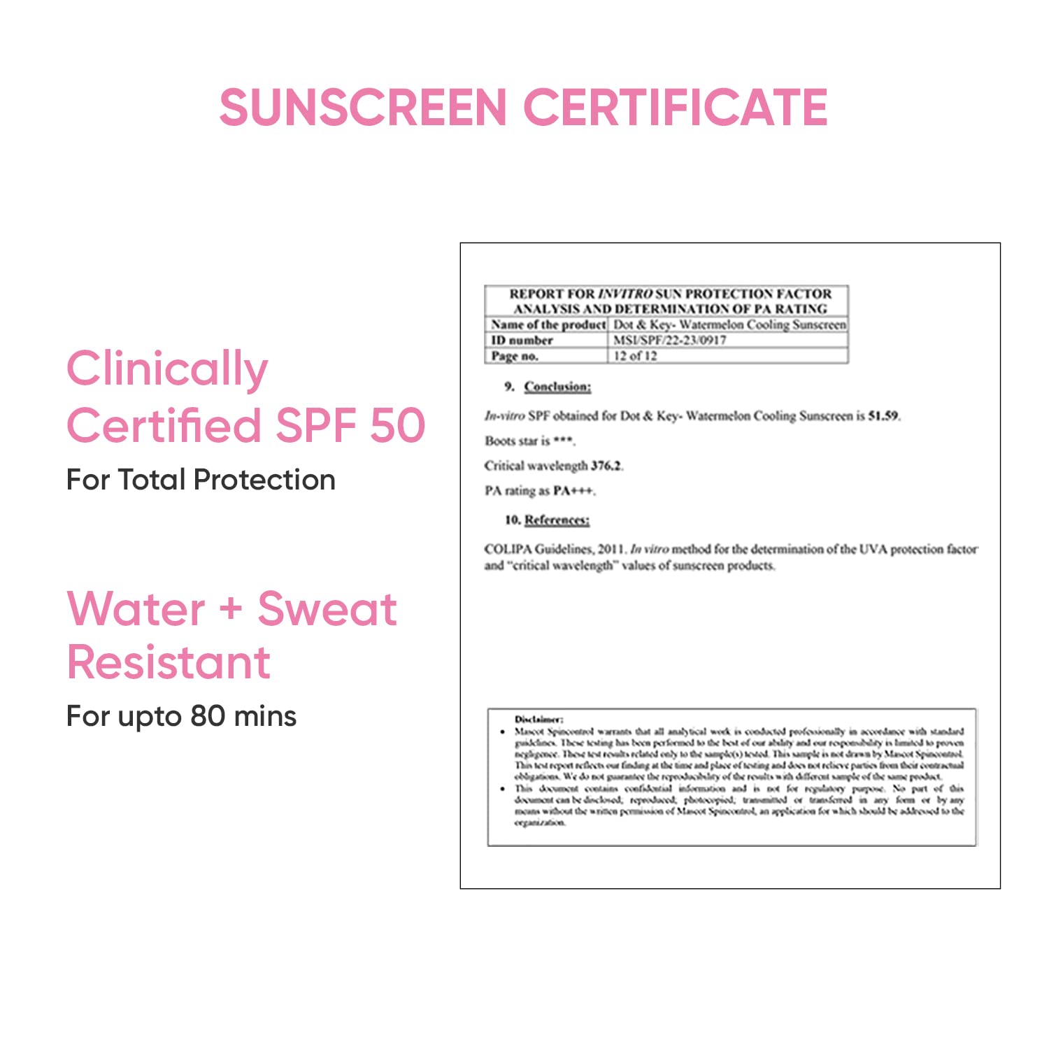Dot & Key Watermelon Hyaluronic Cooling Sunscreen SPF 50 PA+++ -50 gram(seal open box). 