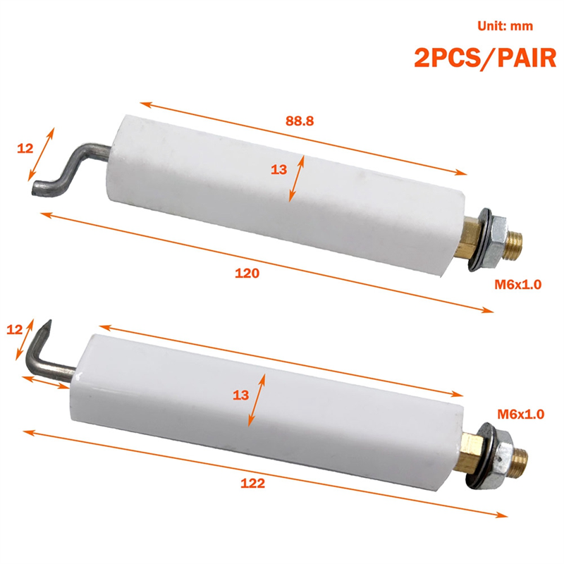 Gas Burner Ceramic Spark Plug Ignition High Power Ignition Needle Induction Needle Electrode Replacement Kit. 