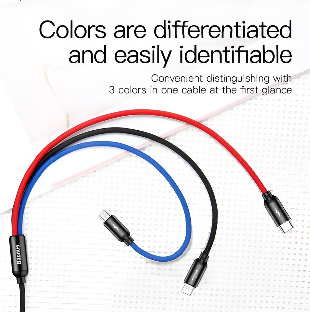 Baseus Rapid Series 3-in-1 Data & Charging Cable. 
