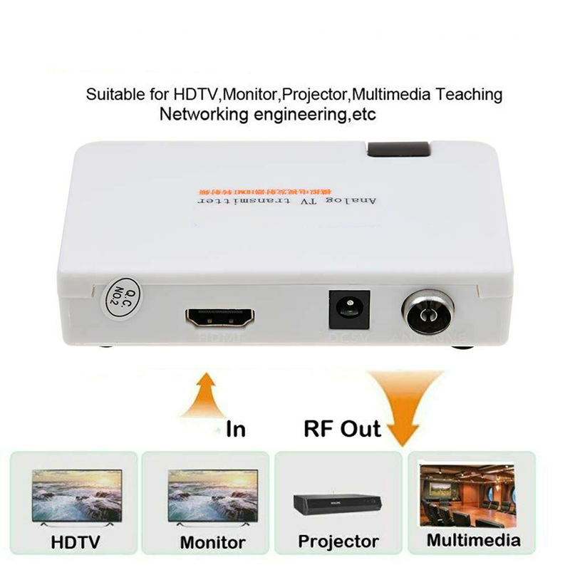 1080P HDMI-Compatible To RF Coaxial Converter Box Analog TV Transmitter With Remote Control Cable Signal Transmitter Adaptor New. 