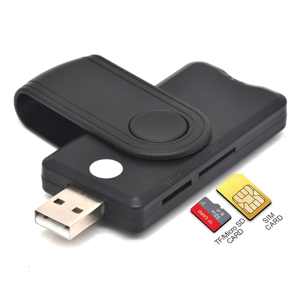 USB2.0 All-in-One Smart Card Reader SIM SD TF ID IC Smart Card Reader. 
