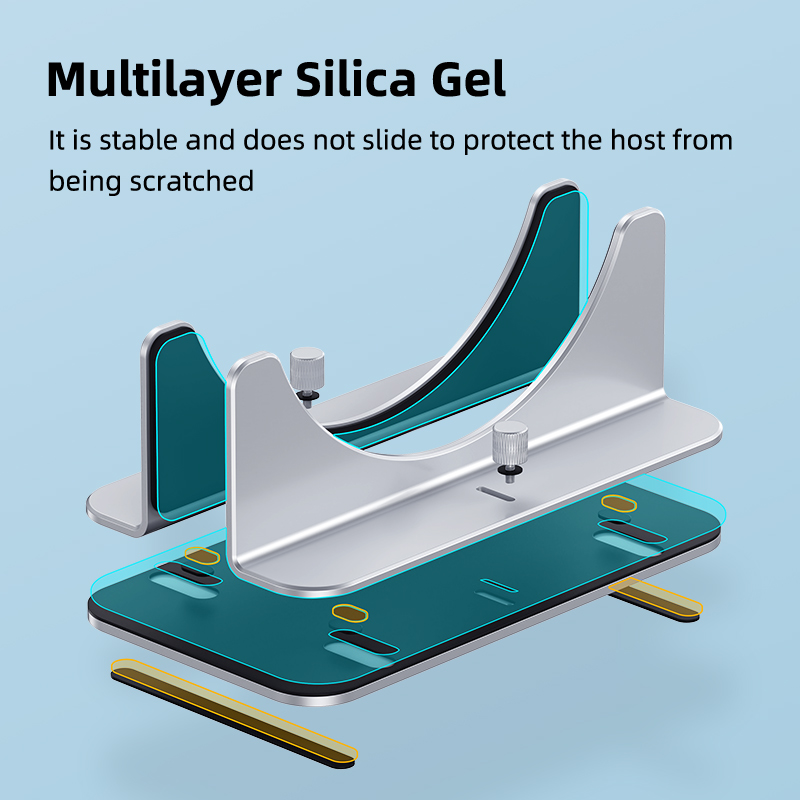 Hagibis Vertical Stand for Mac Mini Aluminum Alloy Laptop Desktop Stand Anti-Slip Adjustable Computer Holder for Apple MAC Mini. 