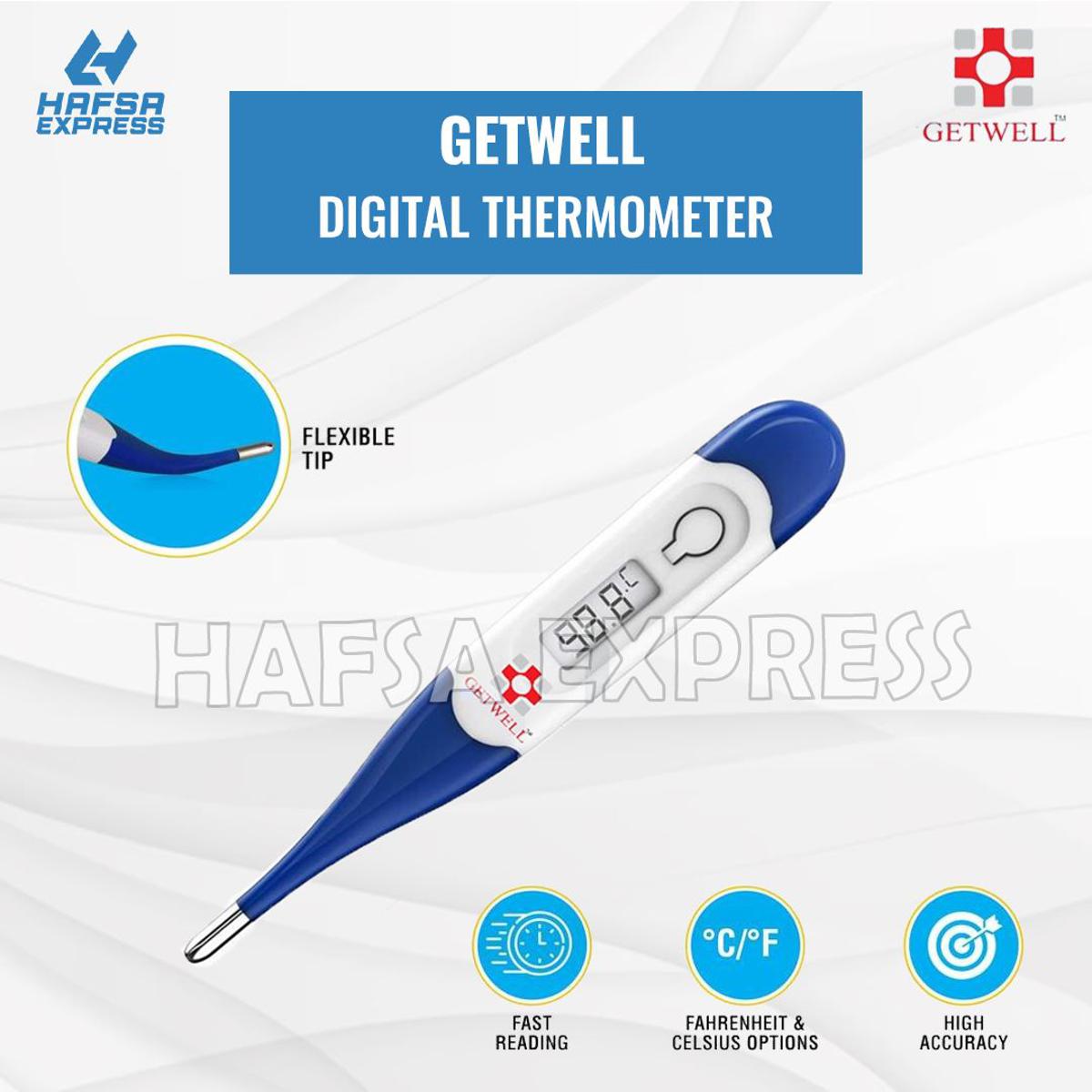 Getwell Flexible Digital Thermometer with Beeper For Measuring Temperature. 