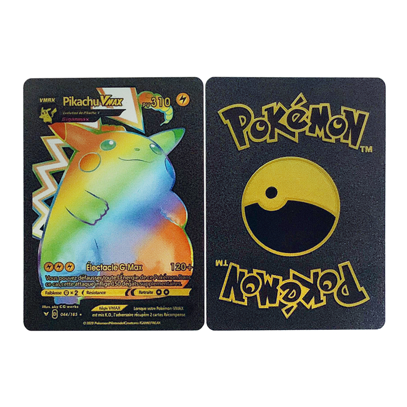 Pokemon Rainbow Cards Gold Silver Vmax GX Card Collection Battle Trainer Card Spanish English French Child Toys Christmas Gifts MuXiaRe. 