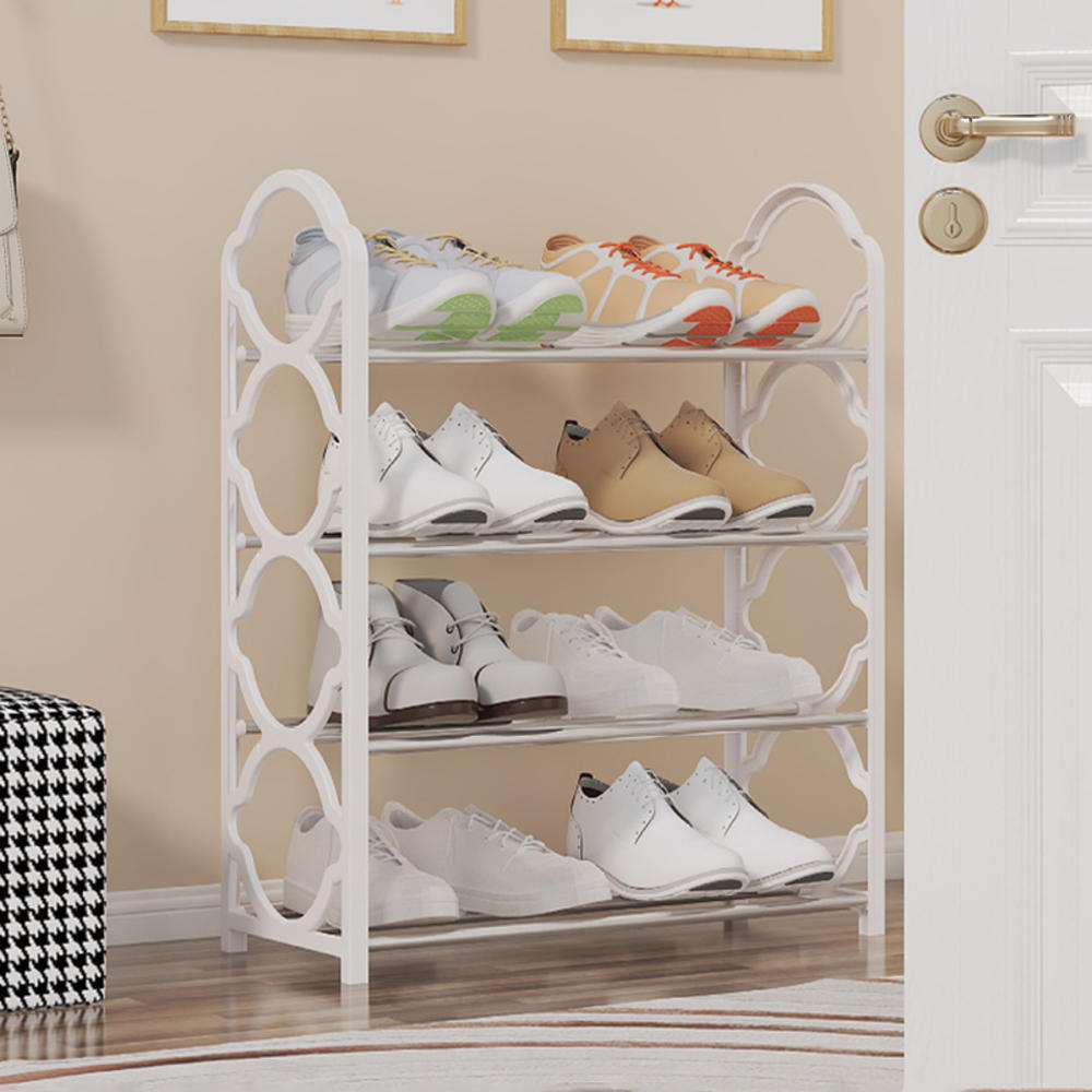 Lace Shoe Rack Four-layer Shoe Shelf Multi-layer Shoe Cabinet Dustproof Shoe Hanger Space-saving Shoe Rack. 