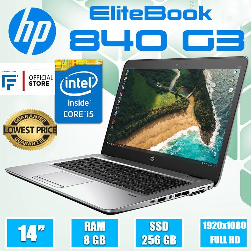 Hp EliteBook 840 G3 Laptop (6thgen core i5 ,ram 8gb, Ssd 256 gb,LED 1920x1080p Screen) 7 days guarantee & 1 year service warranty - Silver