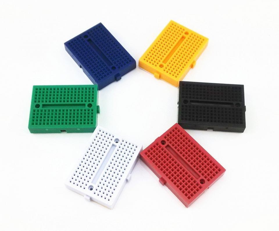 170 Tie Breadboard Mini Size RANDOM COLOR Red/Blue/White/Yellow/Black/Green Solderless Prototype Test Circuit Board Plug-In 170 Tie Points Pin Leads. 
