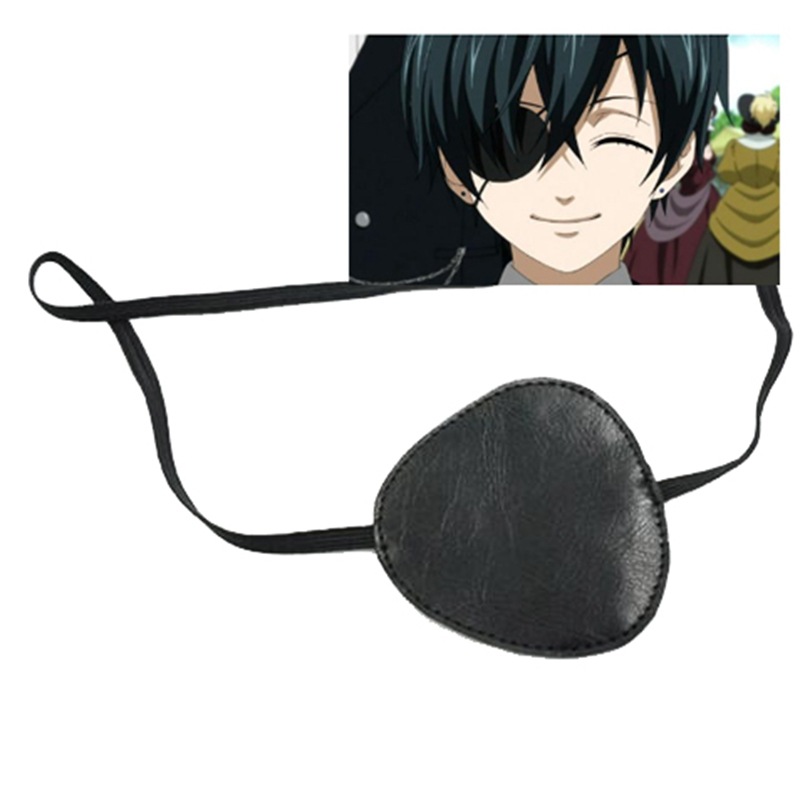 Black Butler Charles Black PU Eye Patch Evangelion Asuka Eye Mask Anime Multi-use Left and Right Eye Patch Soft PU. 