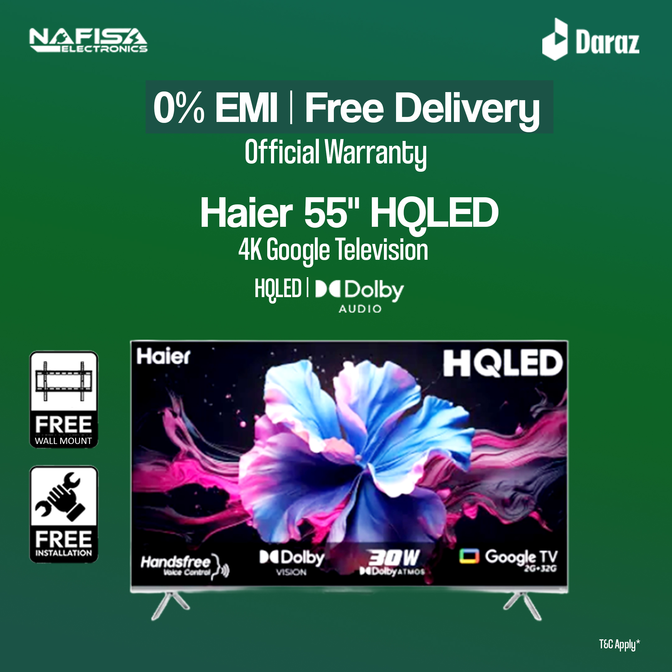 Haier 55 Inch HQLED 4K Google TV with Free Delivery