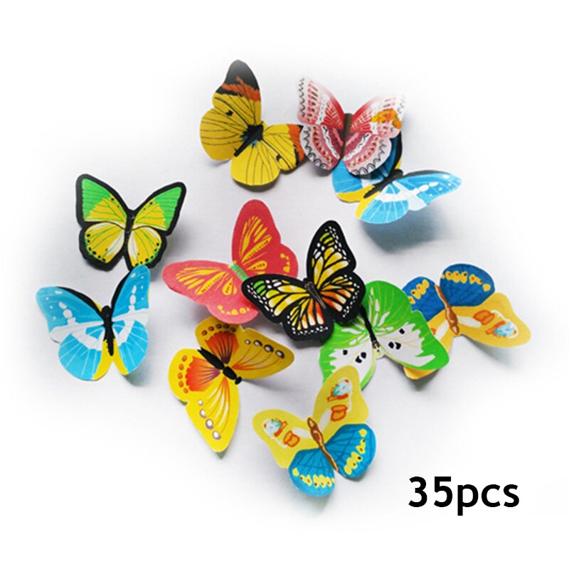 35 Pcs Edible Sticky Rice Paper Butterfly Cupcake Toppers Baby Shower Cake Decor Wedding Anniversary Kid Birthday Party Supplies