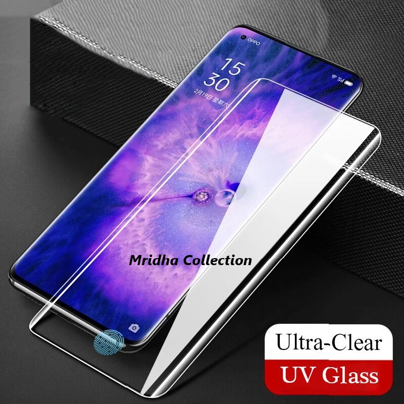 Oppo Find X3 Neo 5G (A+ GRADE) Premium UV Tempered Glass Screen Protector Curved with Liquid Glue and UV Light -Transparent Clear
