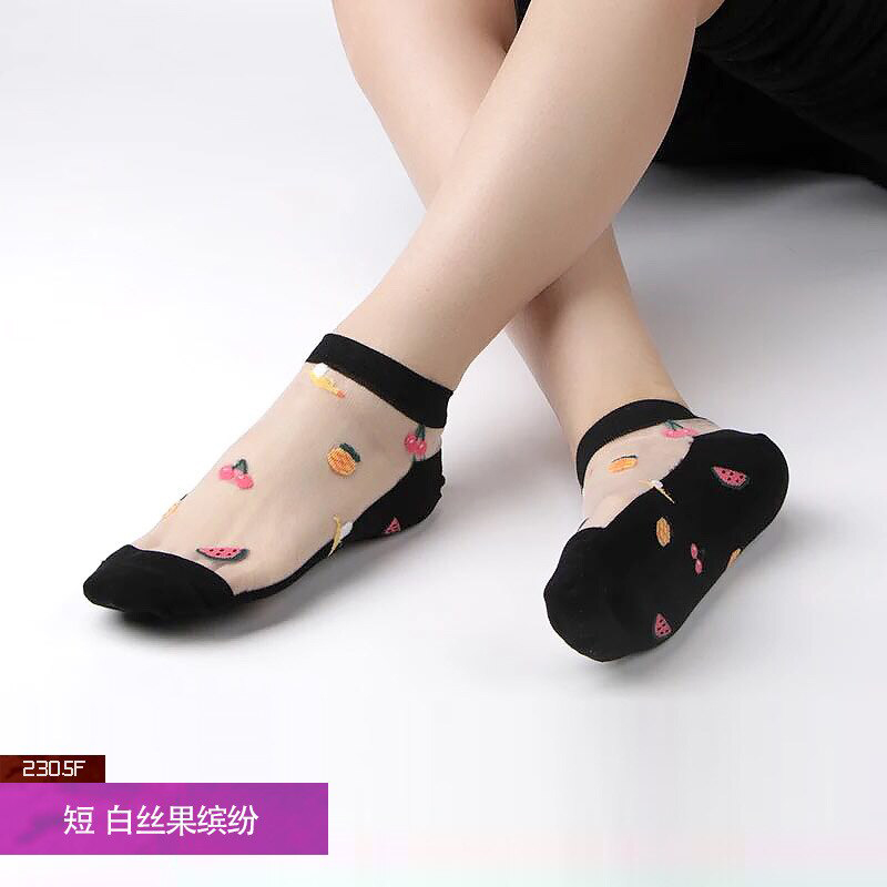 【VisioN Shop】Sexy fishnet Lace Ruffle Soft Comfy Sheer Elastic Mesh Knit Trim Transparent Ankle funny socks 1pair=2pcs 2305. 