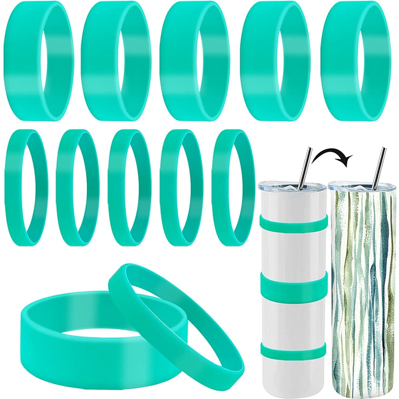 12Pcs Silicone Bands for Sublimation Tumbler Holder Ring Bands Sublimation  Accessories Prevent Ghosting, Tight-Fitting