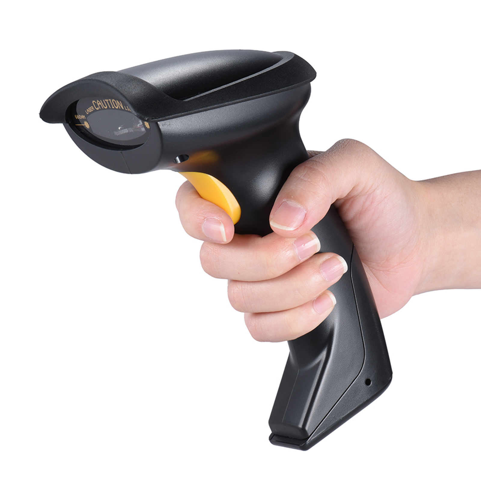 Automatic/ Manual 2.4G Wireless Handheld 1D Barcode Scanner Reader Supports Reverse Type Bar Code Scanning with USB Receiver for Supermarket Library Logistics Express Retail Store Warehouse. 