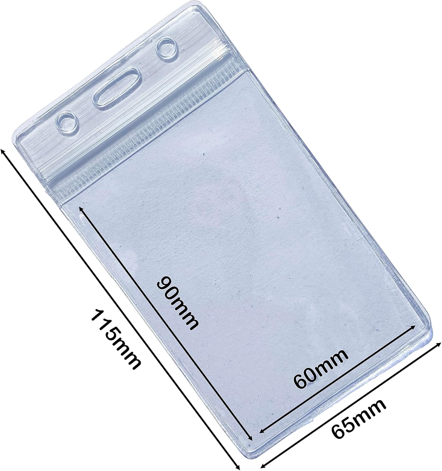 Quantum Leap Grip Seal Vertical Portrait Clear ID Badge Card Holders Plastic Pocket Pouches (ID Portrait x 10). 