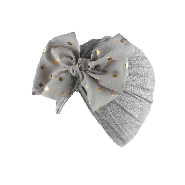 【Pioneer Gong】Lovely Shiny Bowknot Baby Hat Cute Solid Color Baby Girls Boys Hat Turban Soft Newborn Infant Cap Beanies Head Wraps. 