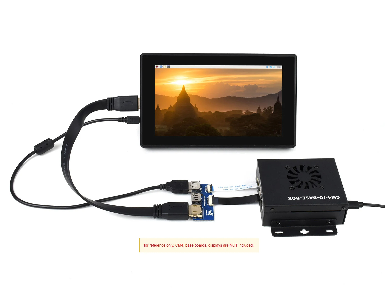 Waveshare USB HDMI-compatible Adapter for CM4-IO-BASE, Adapting FFC Connector To Standard Connector. 