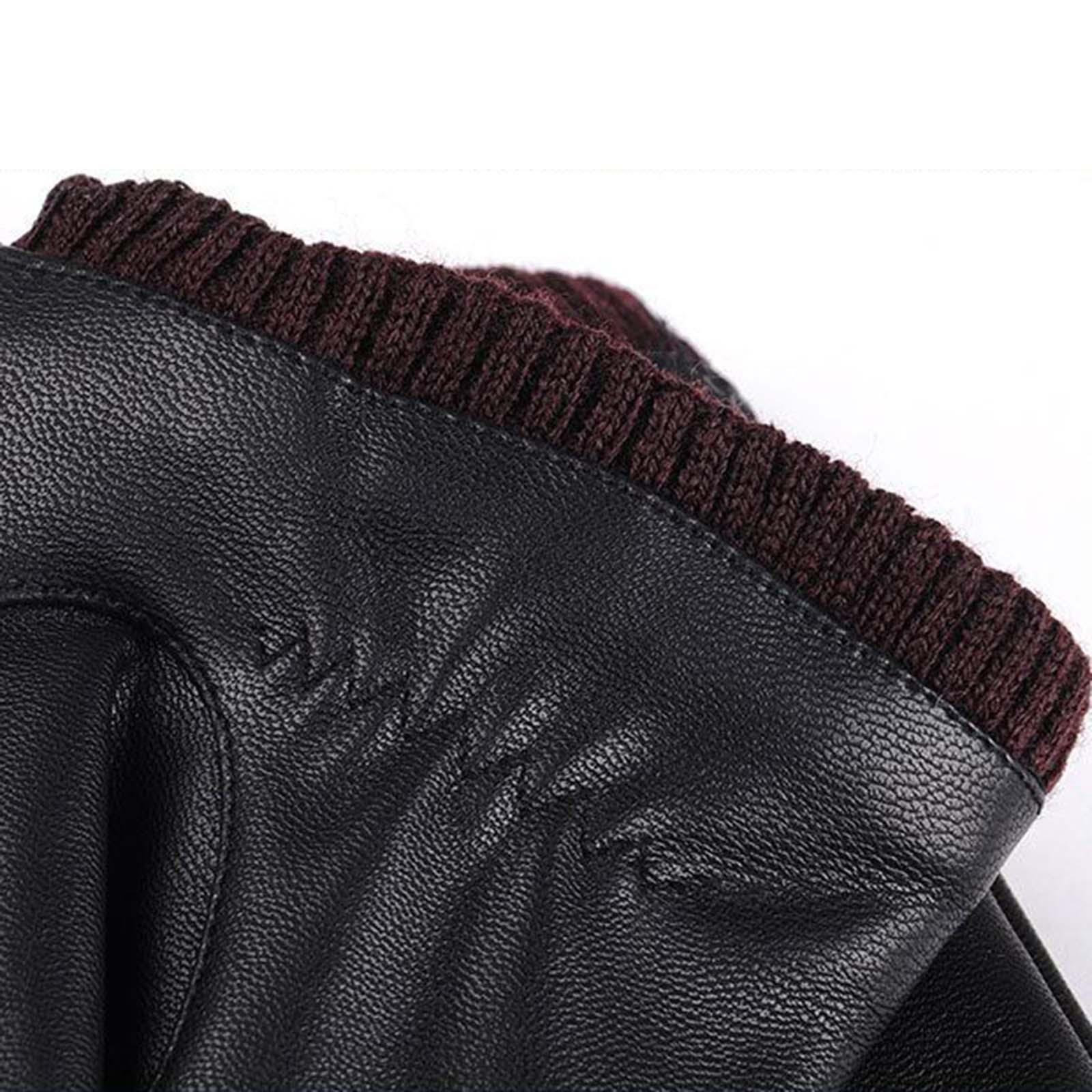 Fityle Men Winter Gloves PU Leather Windproof Touchscreen Texting Typing for Riding. 